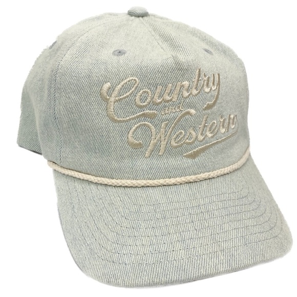 Southern Supply Hat Company Country and Western Trucker Hat Denim Blue Snapback - Picture 1 of 8